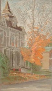 1984 Orange Out Front_21x12 in pastel_254